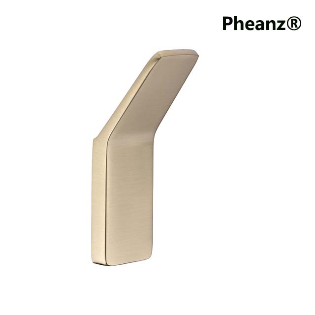 Pheanz® PH-A201 No-Drill Adhesive Stainless Steel Wall Hooks for Towels and Clothes- Brushed Gold