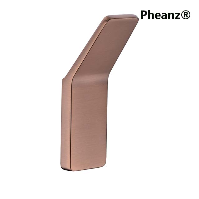 Pheanz® PH-A201 No-Drill Adhesive Stainless Steel Wall Hooks for Towels and Clothes- Brushed Rose Gold