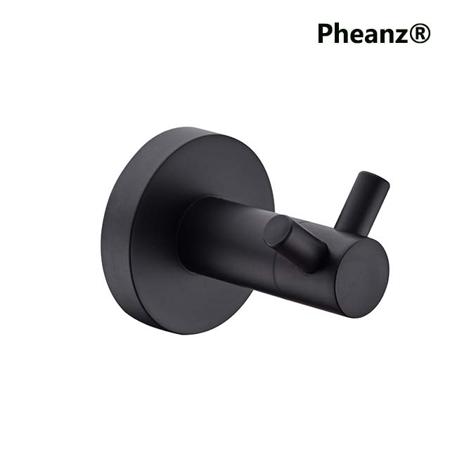 Pheanz® PH-A210 Stainless Steel Wall Hooks for Towels and Clothes-Black