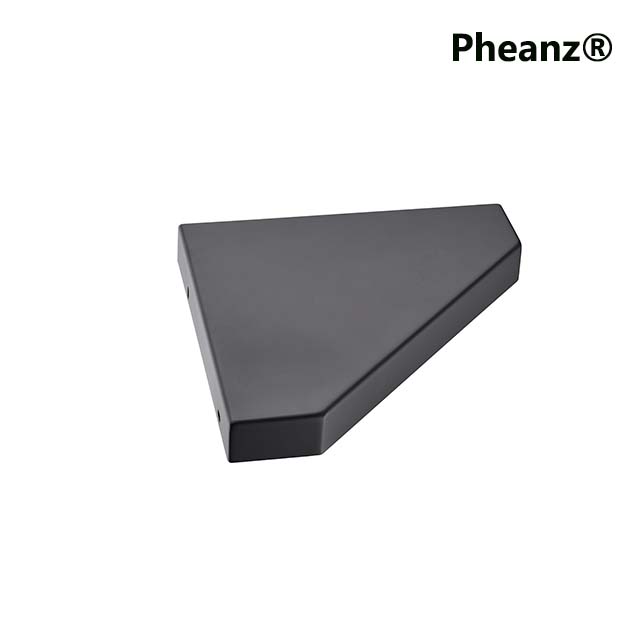 Pheanz® PH-H212 Geo Flatback Design DIY Corner Shower Storage Rack for Tiled Walls-Black
