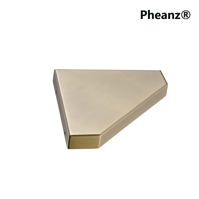 Pheanz® PH-H212 Geo Flatback Design DIY Corner Shower Storage Rack for Tiled Walls-Brushed Gold
