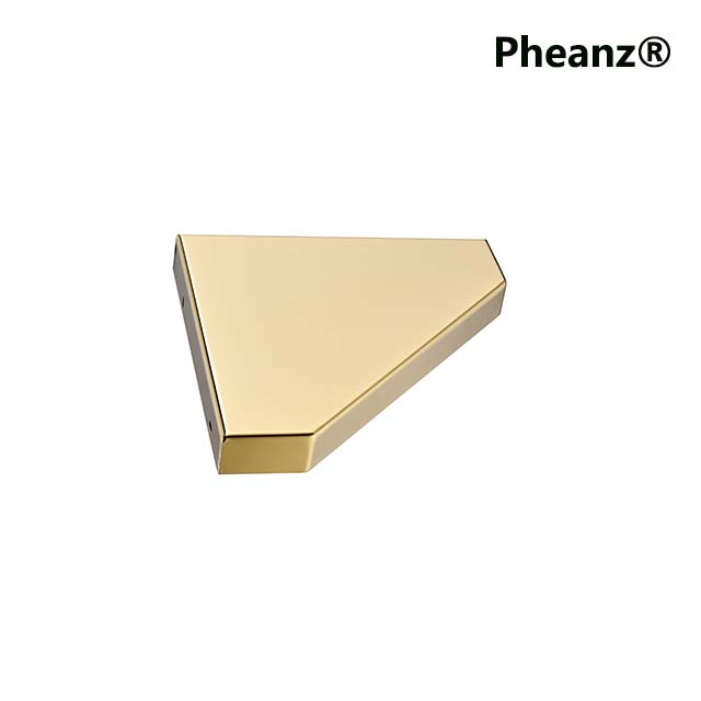 Pheanz® PH-H212 Geo Flatback Design DIY Corner Shower Storage Rack for Tiled Walls-Gold
