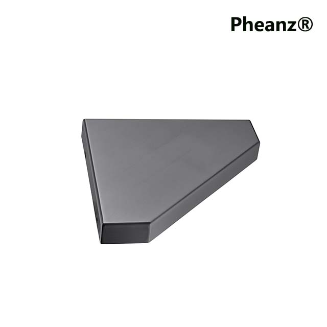 Pheanz® PH-H212 Geo Flatback Design DIY Corner Shower Storage Rack for Tiled Walls-Gunmetal Gray