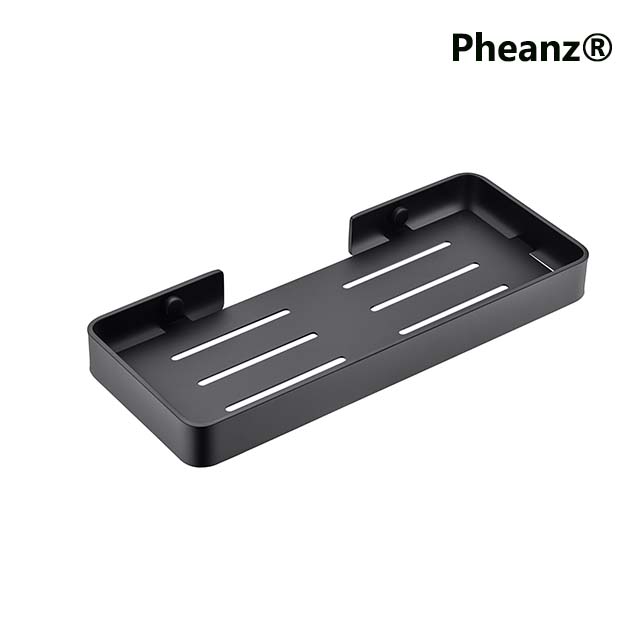 Pheanz® PH-H217 Multi-functional Wall-mounted Space Bathroom Shelves Rack Shower Shelf-Black