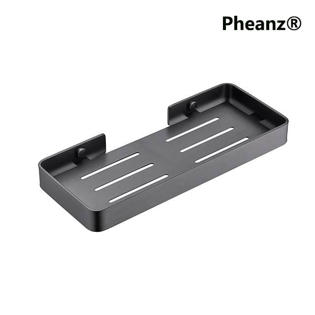 Pheanz® PH-H217 Multi-functional Wall-mounted Space Bathroom Shelves Rack Shower Shelf-Gunmetal Gray