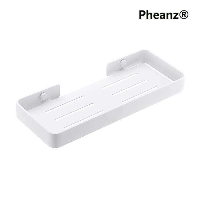 Pheanz® PH-H217 Multi-functional Wall-mounted Space Bathroom Shelves Rack Shower Shelf-Matte White