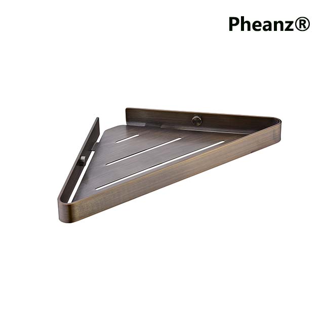 Pheanz® PH-H218 Easy Wall-Mount Installation Stainless Steel Bathroom Corner Shower Caddy-Vintage Style