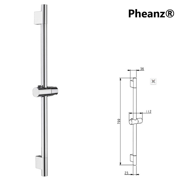 Pheanz® PH-PSSB-Y002 Up And Down Adjustable Cylindrical Shower Sliding Bar-Chrome 