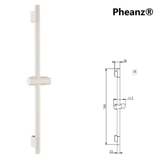 Pheanz® PH-PSSB-Y002 Up And Down Adjustable Cylindrical Shower Sliding Bar-Ivory