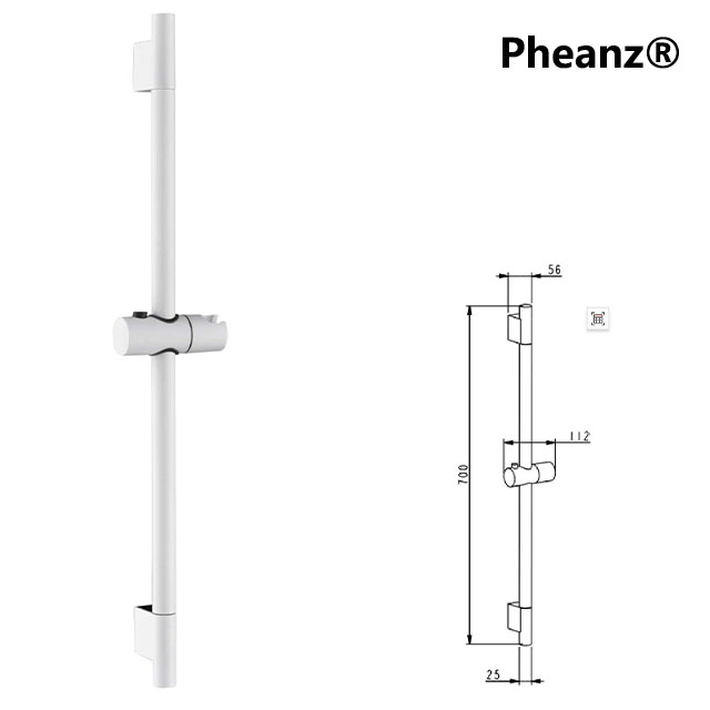 Pheanz® PH-PSSB-Y002 Up And Down Adjustable Cylindrical Shower Sliding Bar-White