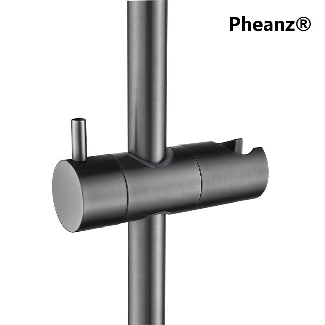 Pheanz® PH-PSSB-Y003 Up And Down Adjustable Cylindrical Shower Sliding Bar-Gunmetal Gray