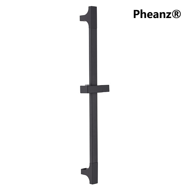 Pheanz® PH-PSSB-Y006 Adjustable Square Wall Mounted Shower Sliding Bar-Black 