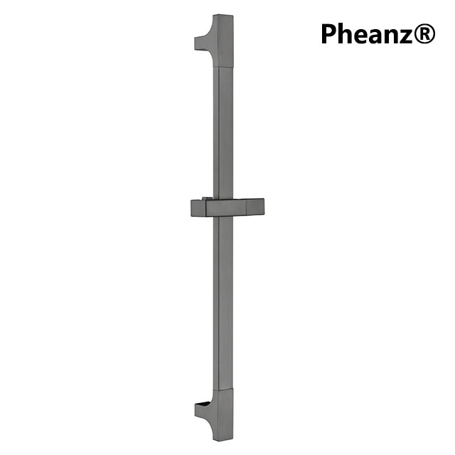 Pheanz® PH-PSSB-Y006 Adjustable Square Wall Mounted Shower Sliding Bar-Gunmetal Gray-main