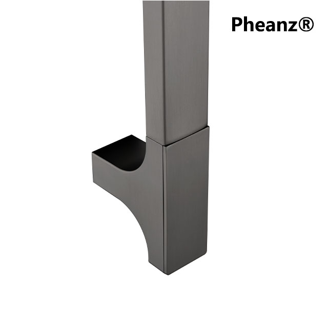 Pheanz® PH-PSSB-Y006 Adjustable Square Wall Mounted Shower Sliding Bar-Gunmetal Gray