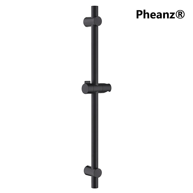 Pheanz® PH-PSSB-Y008 Adjustable Cylindrical Wall Mounted Shower Sliding Bar-Black