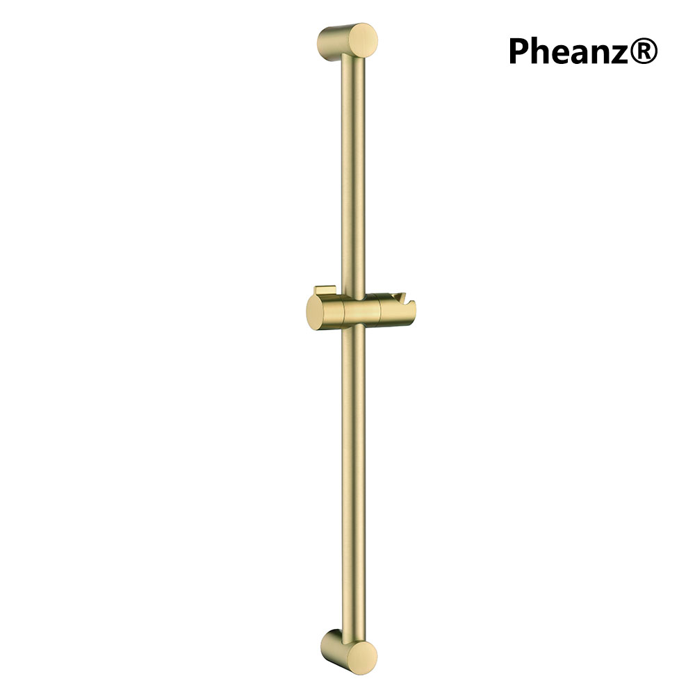 Pheanz® PH-PSSB-Y009 Adjustable Cylindrical Wall Mounted Shower Sliding Bar-Gold
