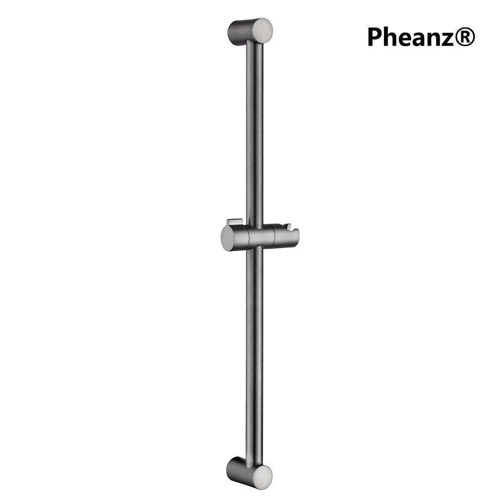 Pheanz® PH-PSSB-Y009 Adjustable Cylindrical Wall Mounted Shower Sliding Bar-Gunmetal Gray