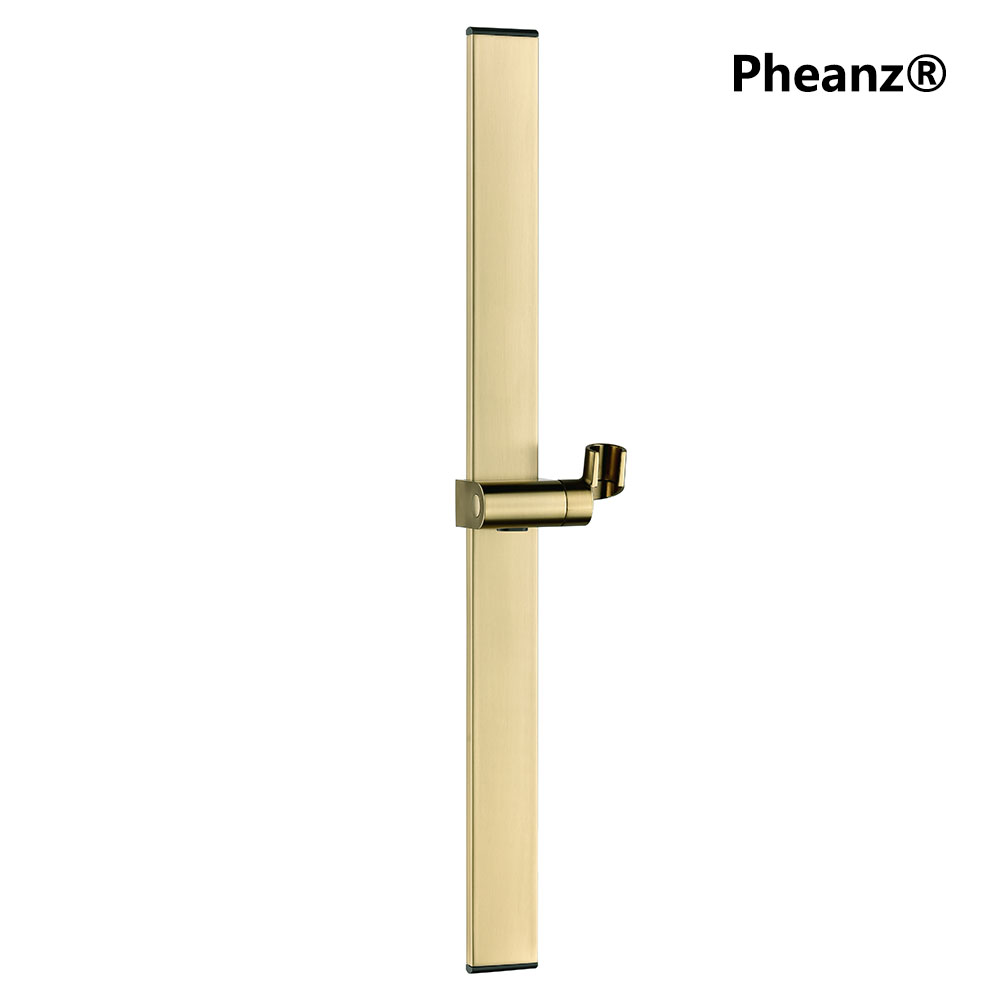 Pheanz® PH-PSSB-Y011 Adjustable Square Wall Mounted Shower Sliding Bar-Gold-main
