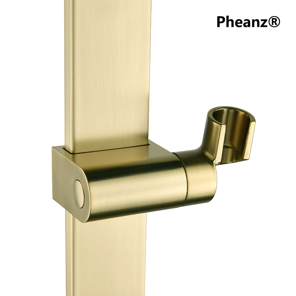 Pheanz® PH-PSSB-Y011 Adjustable Square Wall Mounted Shower Sliding Bar-Gold