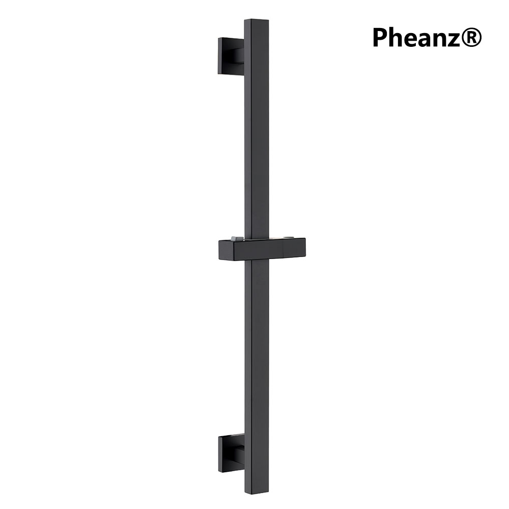 Pheanz® PH-PSSB-Y012 Adjustable Square Wall Mounted Shower Sliding Bar-Black