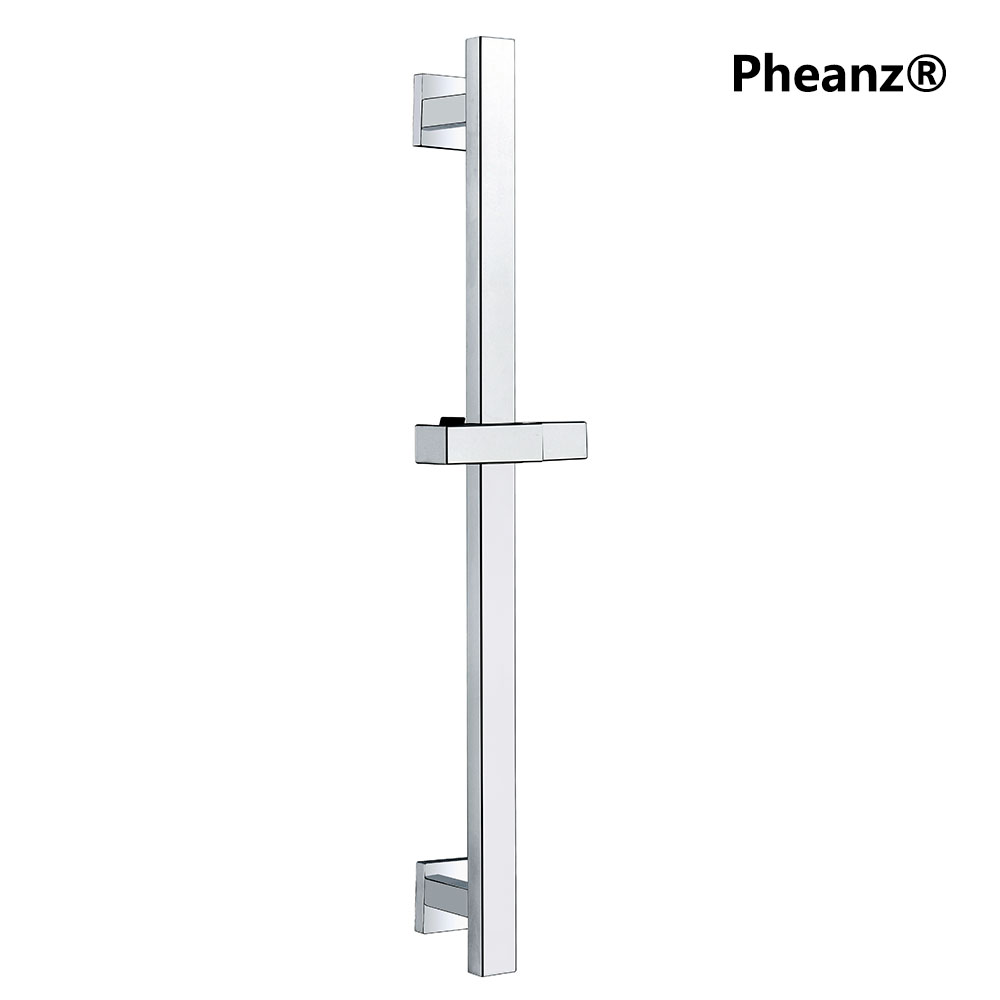 Pheanz® PH-PSSB-Y012 Adjustable Square Wall Mounted Shower Sliding Bar-Chrome