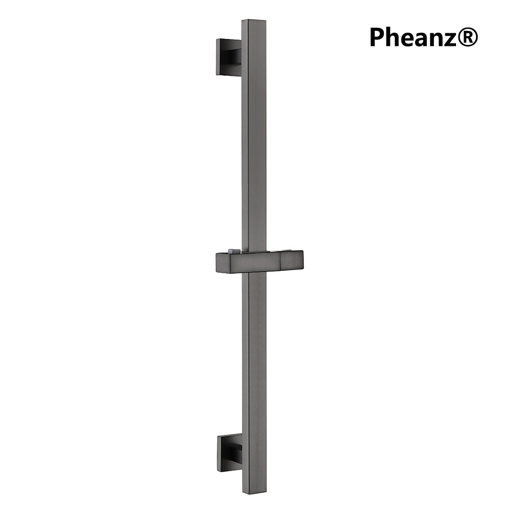 Pheanz® PH-PSSB-Y012 Adjustable Square Wall Mounted Shower Sliding Bar-Gunmetal Gray-main