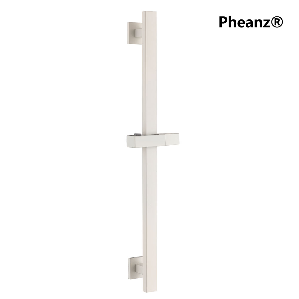 Pheanz® PH-PSSB-Y012 Adjustable Square Wall Mounted Shower Sliding Bar-Ivory