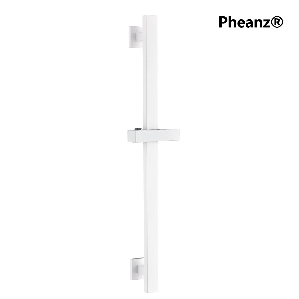 Pheanz® PH-PSSB-Y012 Adjustable Square Wall Mounted Shower Sliding Bar-White