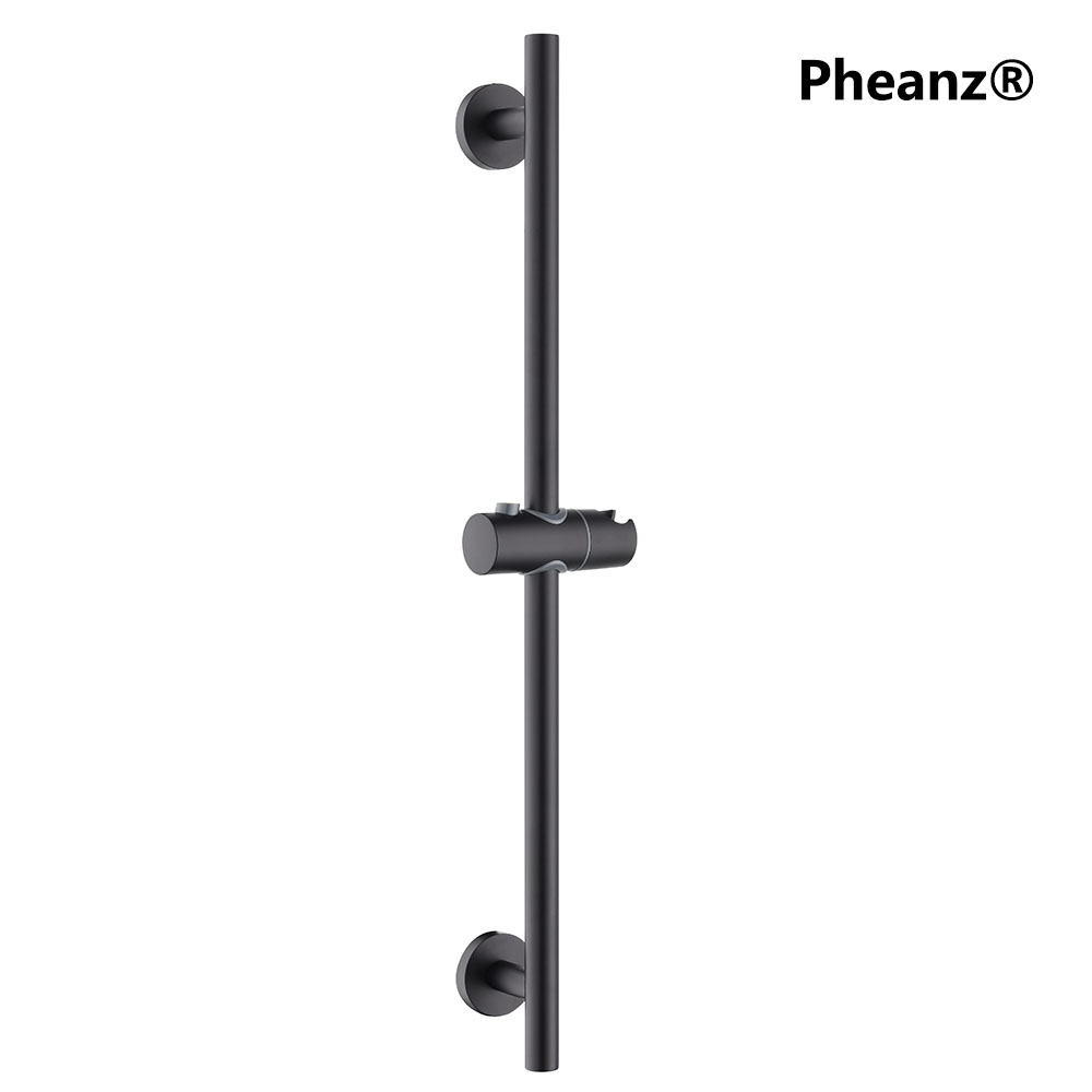 Pheanz® PH-PSSB-Y013 Adjustable Cylindrical Wall Mounted Shower Sliding Bar-Black