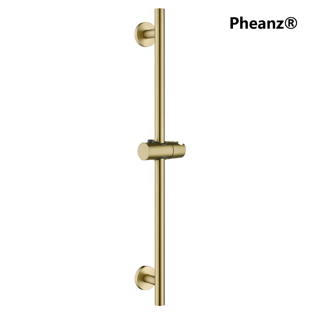 Pheanz® PH-PSSB-Y013 Adjustable Cylindrical Wall Mounted Shower Sliding Bar-Gold