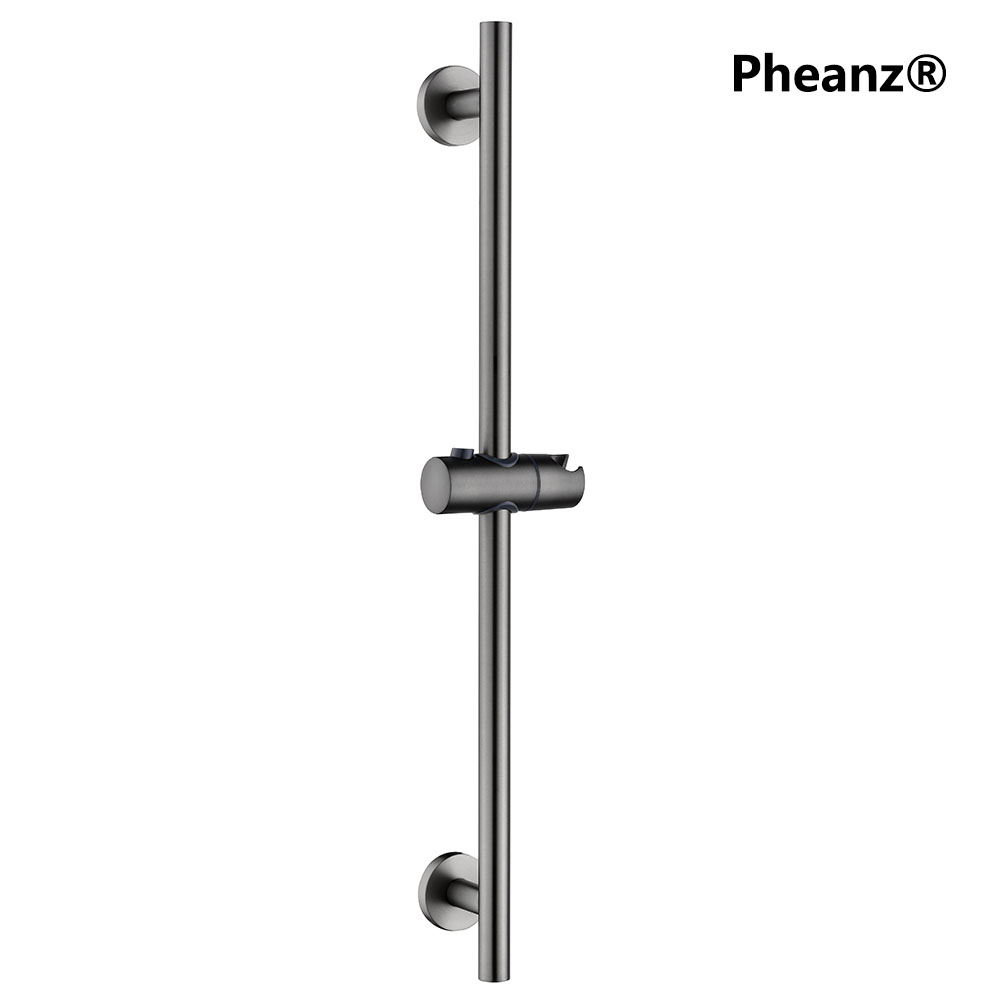 Pheanz® PH-PSSB-Y013 Adjustable Cylindrical Wall Mounted Shower Sliding Bar-Gunmetal Gray-main