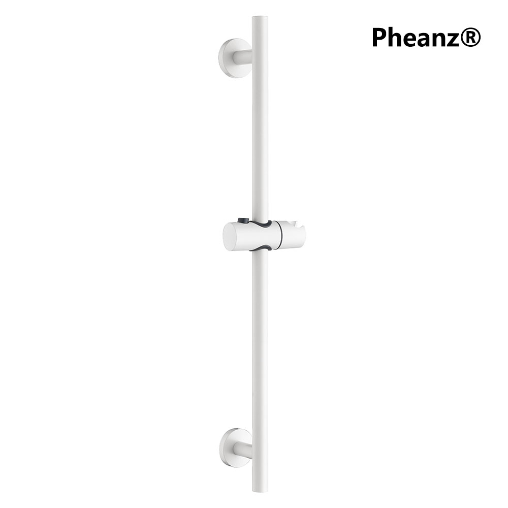 Pheanz® PH-PSSB-Y013 Adjustable Cylindrical Wall Mounted Shower Sliding Bar-White