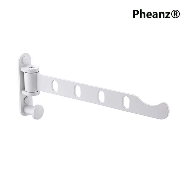 Pheanz® PH-WA03 Wall-Mounted Laundry Drying Rack and Clothes Hanger-Matte White
